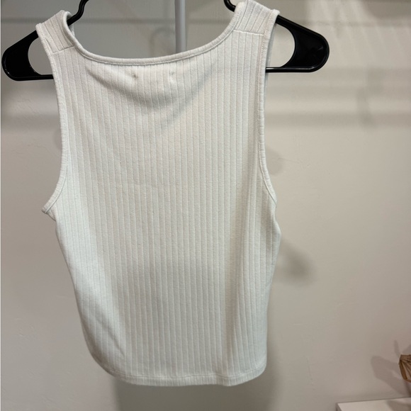 Madewell Cream Ribbed Button-Front Tank - Picture 2 of 3